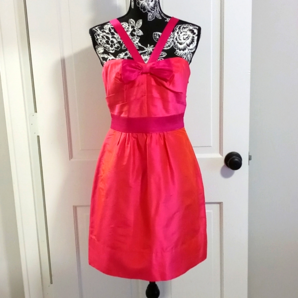 🆕 💖Phoebe Couture💖 - Hot Pink Silk Taffeta Bow Dress